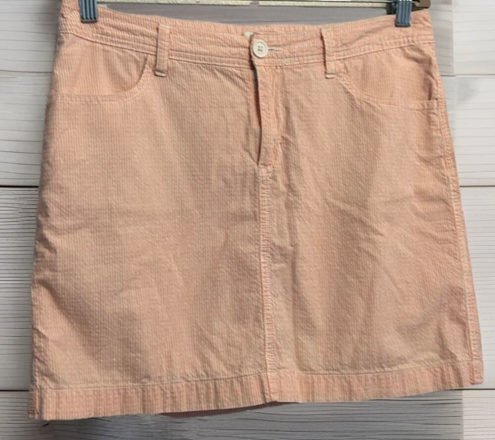 St. John's Bay Stretch Skorts 10 Stripes ORANGE White Skirt Tennis Golf Pickle